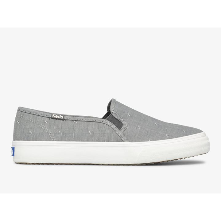 Keds Double Decker Dobby Jacquard Dark Grey, Size 6m Women Inchess Shoes