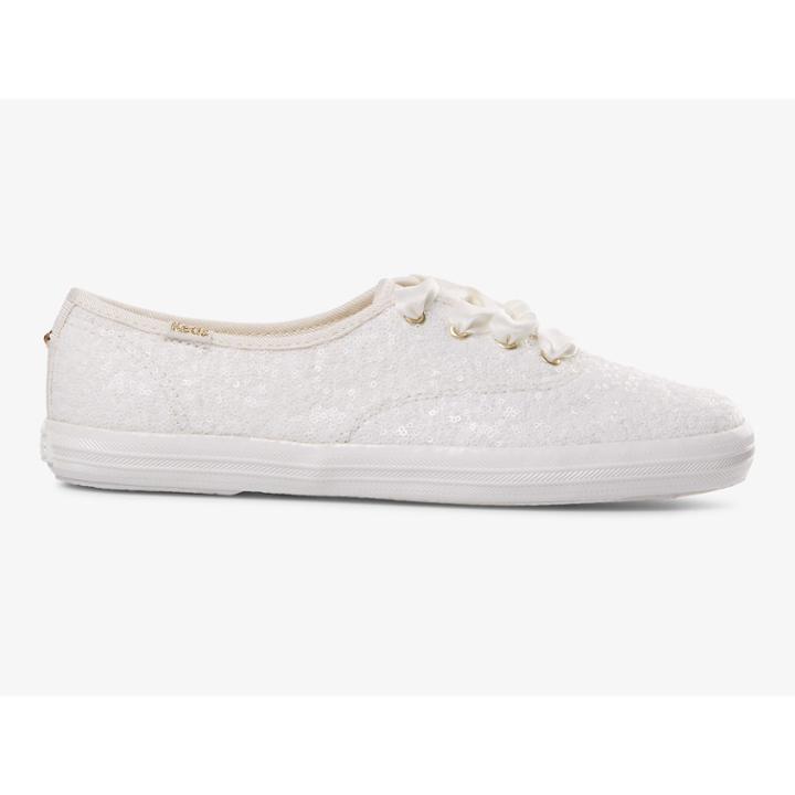 Keds Champion Sequins Off White, Size 9m Women Inchess Shoes
