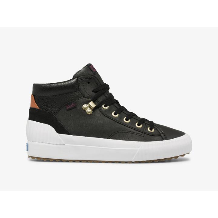 Keds Demi Mid Trx Leather Black, Size 9.5m Women Inchess Shoes