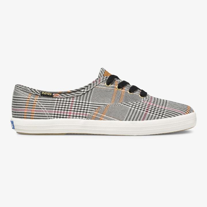 Keds Champion Plaid Black Multi, Size 6.5m Women Inchess Shoes