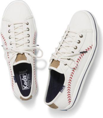 Keds Kickstart Pennant Off White Canvas, Size 5m Women Inchess Shoes