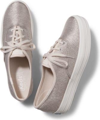 Keds Triple Lurex Champagne, Size 5m Women Inchess Shoes