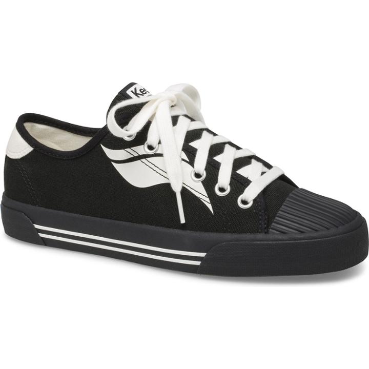 Keds Crew Kick Wave Canvas Black Black, Size 9.5m Women Inchess Shoes