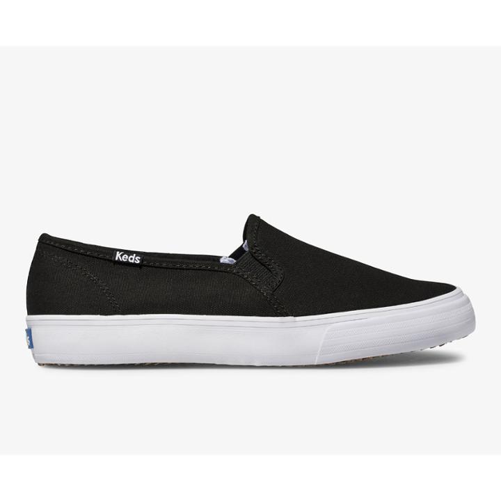 Keds Double Decker Canvas Black, Size 6m Women Inchess Shoes