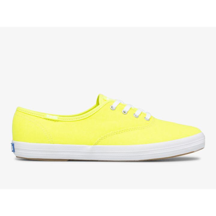 Keds Champion Canvas Neon Washable Neon Yellow, Size 9m Women Inchess Shoes
