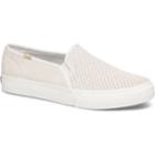 Keds Double Decker Perf Suede Snow White, Size 6m Women Inchess Shoes