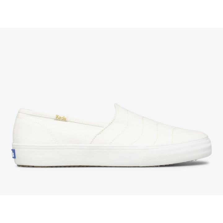 Keds Double Decker Wave Canvas Cream, Size 6.5m Women Inchess Shoes