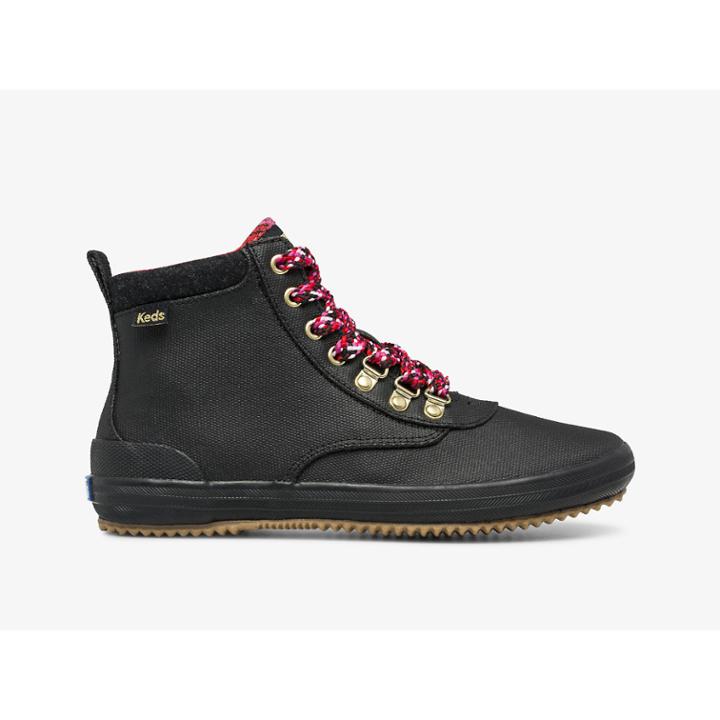 Keds Scout Boot Iii Water-resistant Canvas Wool Black, Size 7w Women Inchess Shoes