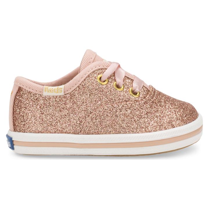 Keds X Kate Spade New York Champion Glitter Crib Sneaker Rose Gold, Size 4m Keds Shoes