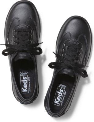 Keds Craze T-toe Leather Black, Size 5m Women Inchess Shoes
