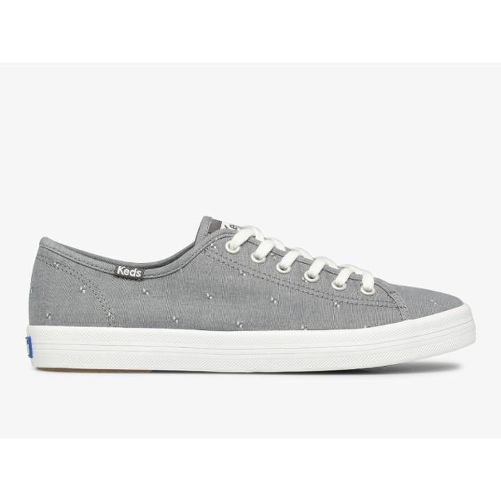 Keds Kickstart Dobby Jacquard Grey, Size 6m Women Inchess Shoes