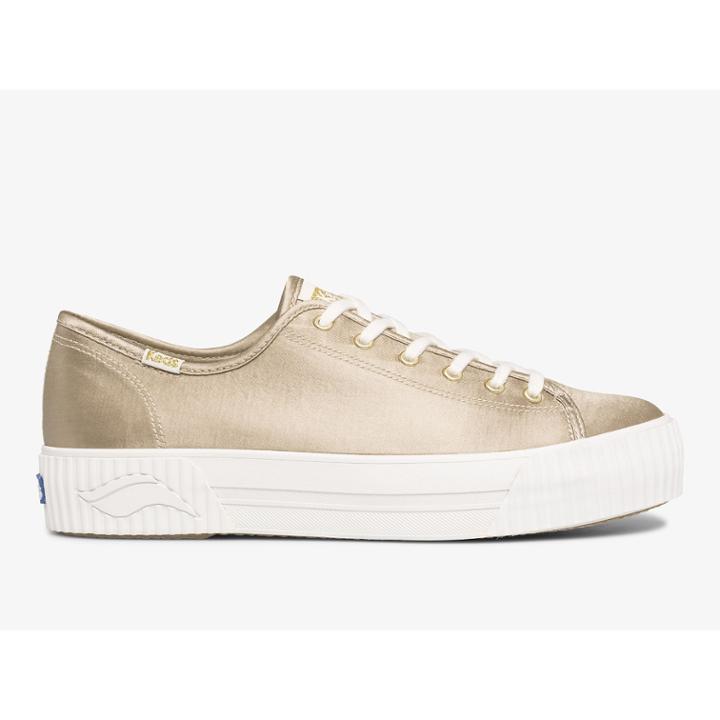 Keds Triple Kick Amp Satin Champagne, Size 10m Women Inchess Shoes