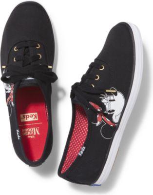 Keds X Minnie Mouse Champion Black, Size 4m Women Inchess Shoes