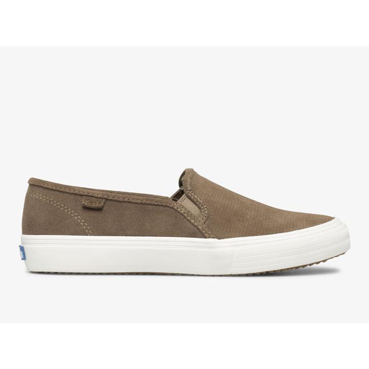 Keds Double Decker Perf Suede Taupe, Size 9w Women Inchess Shoes