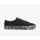 Keds Kickstart Canvas Leopard Foxing Black, Size 8.5m Women Inchess Shoes