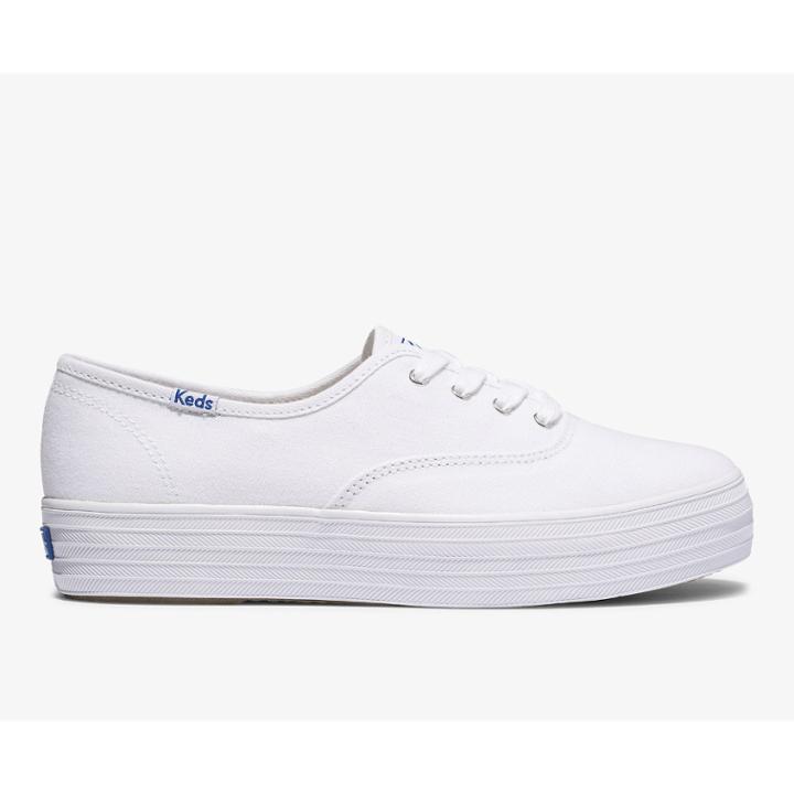 Keds Triple Feat. Organic Cotton White, Size 6m Women Inchess Shoes