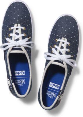 Keds X Minnie Mouse Champion Polka Dot Blue, Size 8m Women Inchess Shoes
