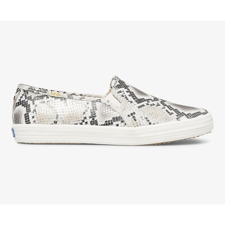 Keds X Kate Spade New York Double Decker Snake Leather Cream Black, Size 9m Women Inchess Shoes