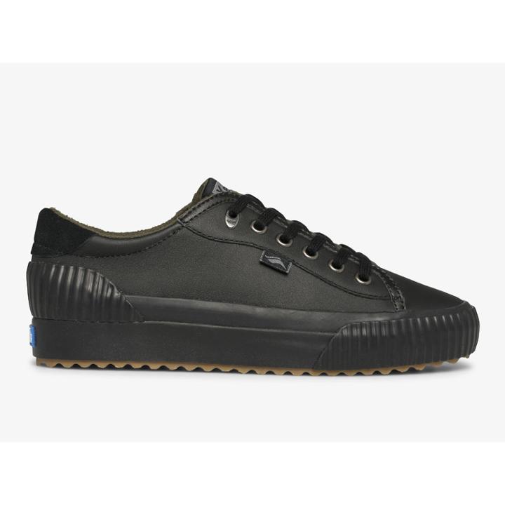 Keds Demi Trx Leather Black Black, Size 9.5m Women Inchess Shoes