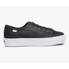 Keds Triple Kick Luxe Leather Black, Size 9m Women Inchess Shoes