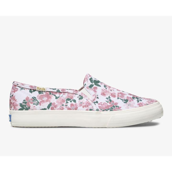 Keds Double Decker Floral White Pink, Size 7.5m Women Inchess Shoes