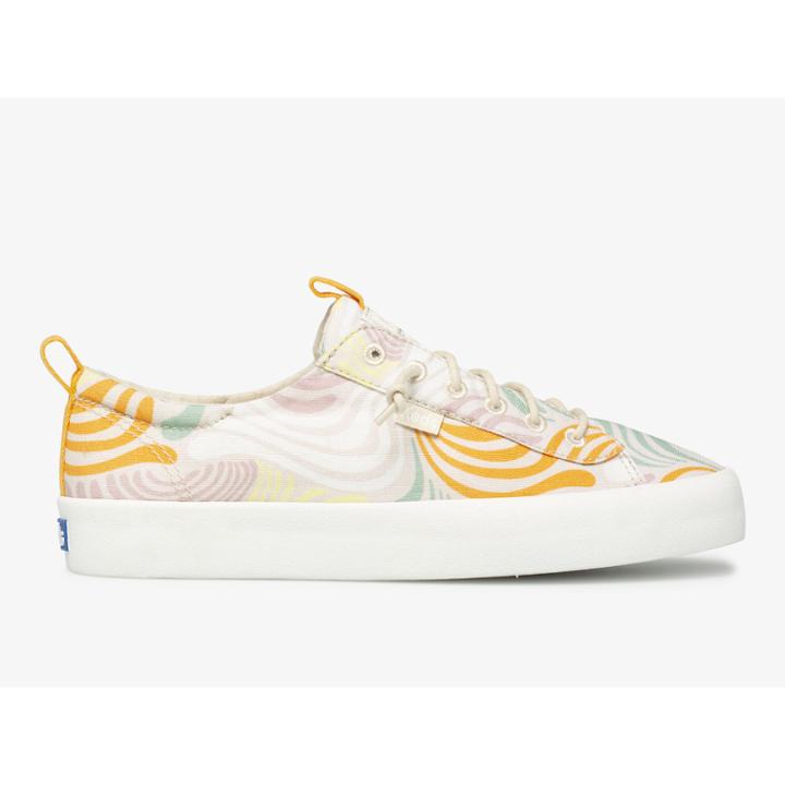 Keds Kickback Washable Feat. Organic Cotton Groovy Multi, Size 6m Women Inchess Shoes