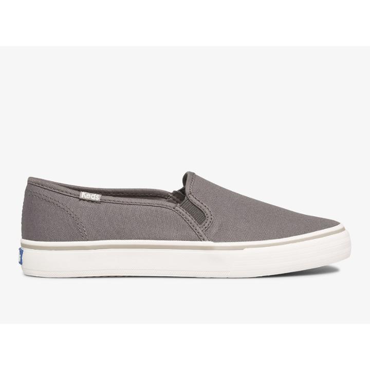 Keds Double Decker Washable Canvas Gray, Size 7.5m Women Inchess Shoes