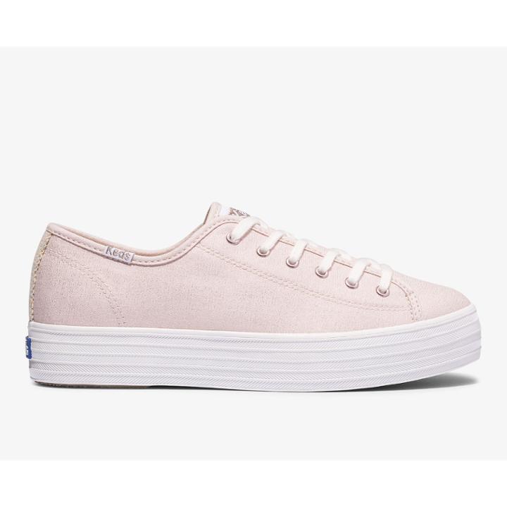 Keds Triple Kick Metallic Canvas Rose Gold, Size 8m Women Inchess Shoes