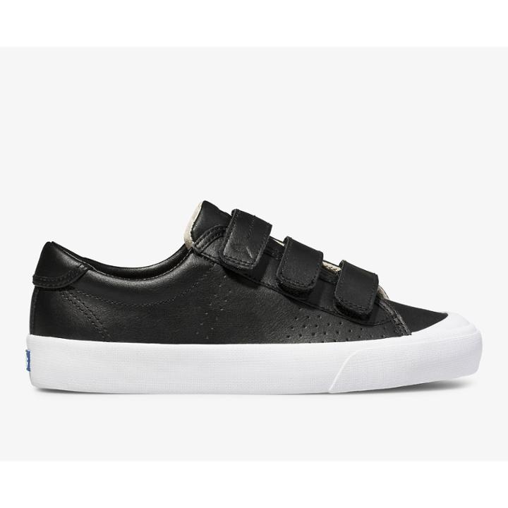 Keds Crew Kick 75 V Leather Black, Size 9.5m Women Inchess Shoes