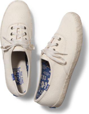 Keds Champion Burlap Foxing Natural, Size 5m Women Inchess Shoes