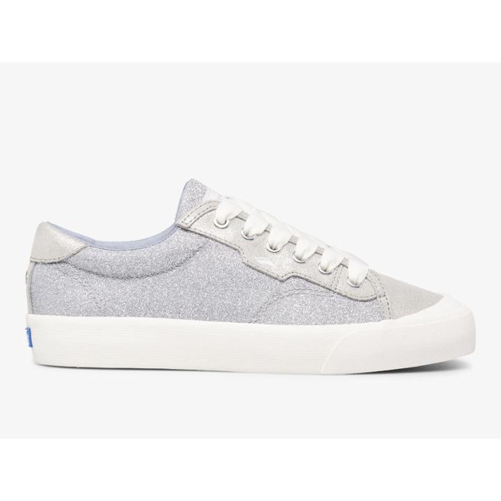 Keds X Kate Spade New York Crew Kick 75 Mixed Media Silver, Size 6m Women Inchess Shoes