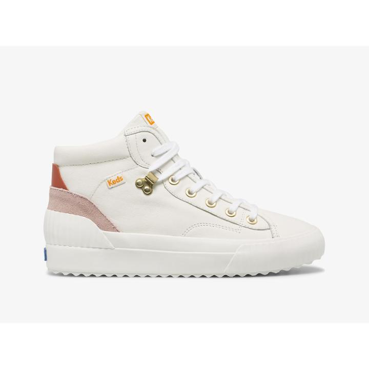Keds Demi Mid Trx Leather White, Size 9.5m Women Inchess Shoes