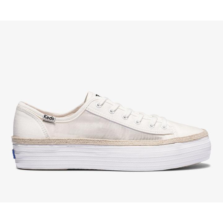 Keds Triple Kick Monomesh Snow White, Size 8m Women Inchess Shoes