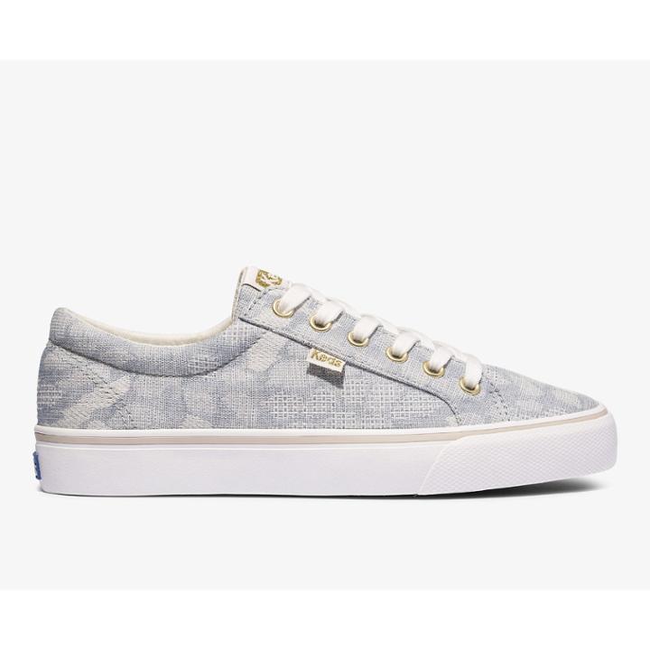 Keds Jump Kick Leopard Chambray Blue, Size 6.5m Women Inchess Shoes
