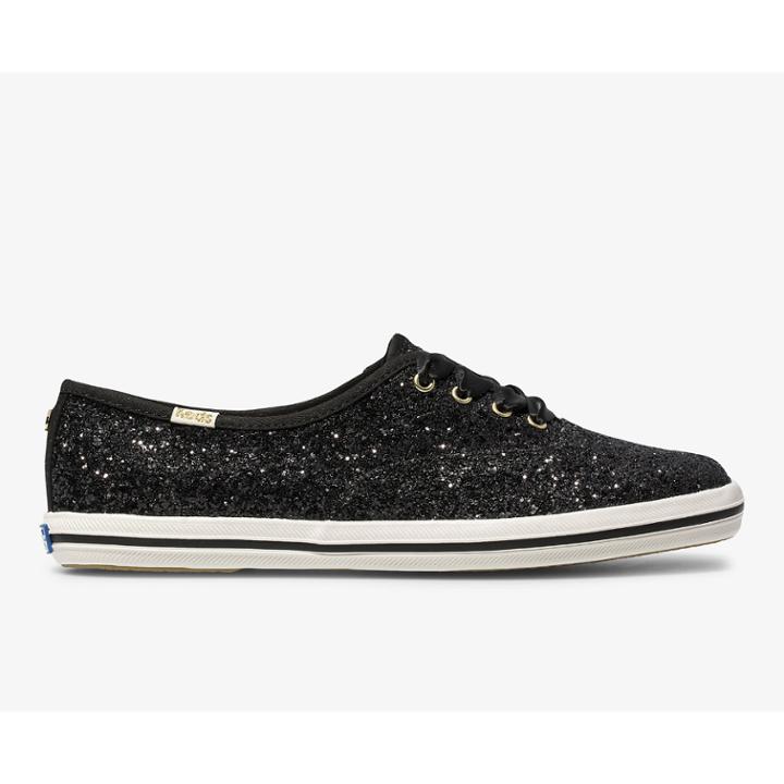Keds X Kate Spade New York Champion Glitter Black Glitter, Size 6w Women Inchess Shoes