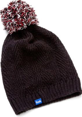 Keds Herringbone Knit Pom Beanie Black