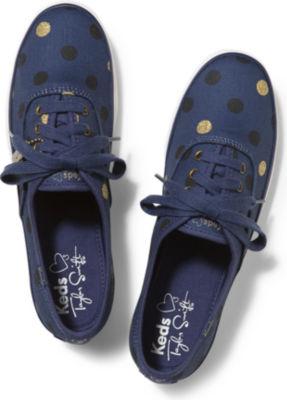 Keds Taylor Swift Inchess Champion Gold Glitter Dot Blue