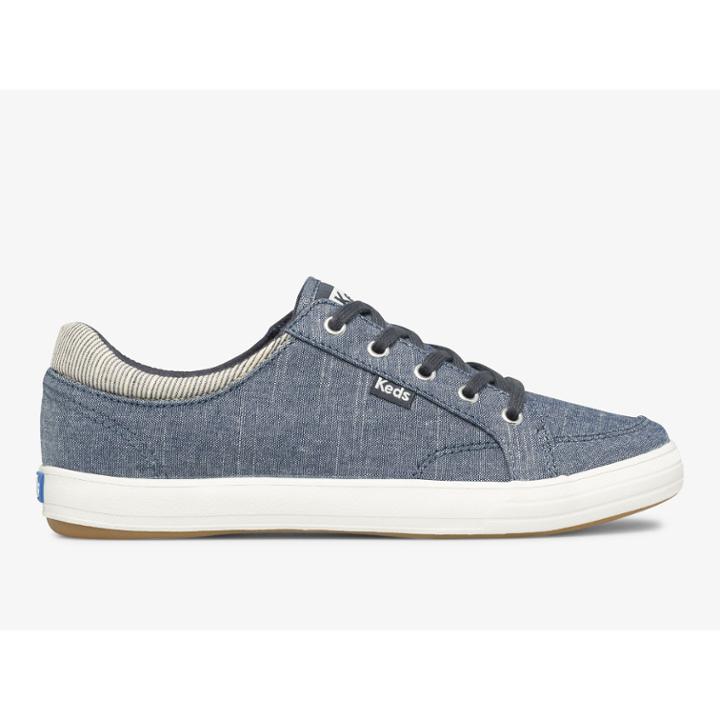 Keds Center Ii Chambray Navy, Size 7.5m Women Inchess Shoes