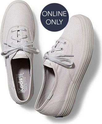 Keds Triple Mono Light Gray, Size 6m Women Inchess Shoes