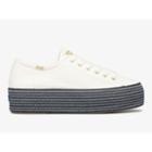 Keds Triple Up Webbing Canvas White Navy, Size 6m Women Inchess Shoes
