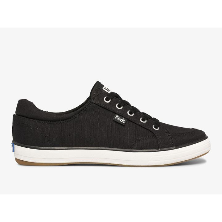 Keds Center Ii Canvas Black, Size 6.5m Women Inchess Shoes