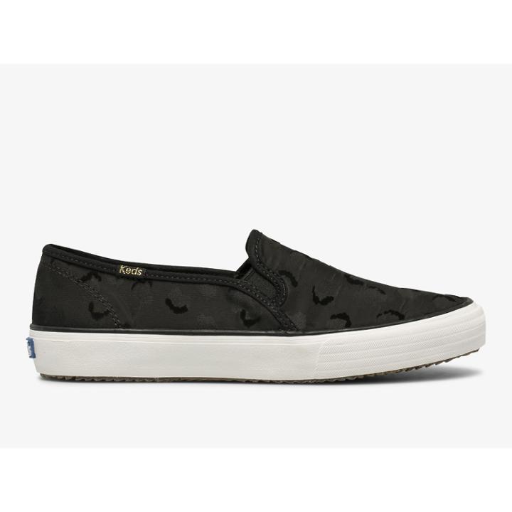 Keds Double Decker Flocked Spot Nylon Black, Size 6m Women Inchess Shoes