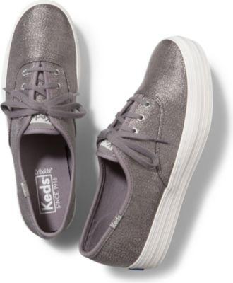 Keds Triple Lurex Gunmetal, Size 5m Women Inchess Shoes