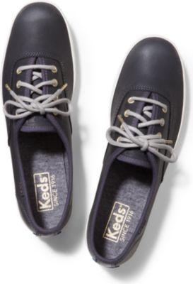 Keds Champion Burnished Leather Gunmetal, Size 5m Women Inchess Shoes