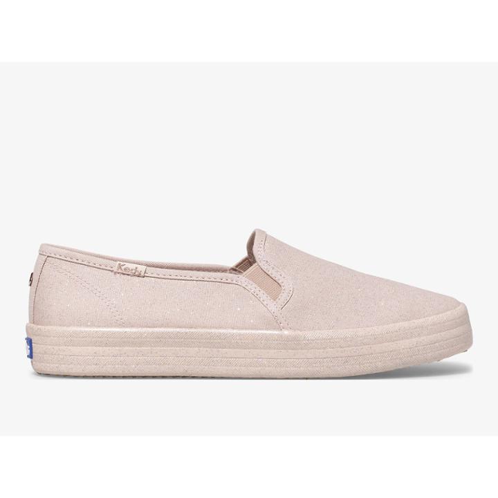 Keds X Kate Spade New York Double Decker Glitter Lt Pink, Size 7m Women Inchess Shoes