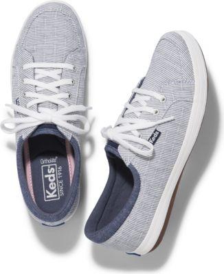 Keds Vollie Ii Railroad Stripe Blue Stripes, Size 5m Women Inchess Shoes