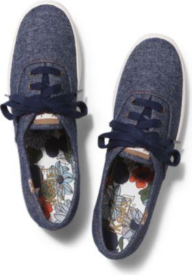 Keds Champion Brushed Denim Indigo, Size 5m Women Inchess Shoes