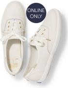 Keds X Kate Spade New York Champion Leather Cream, Size 5m Women Inchess Shoes