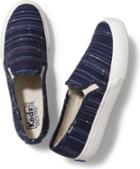 Keds Double Decker Slub Stripe Navy, Size 5m Women Inchess Shoes