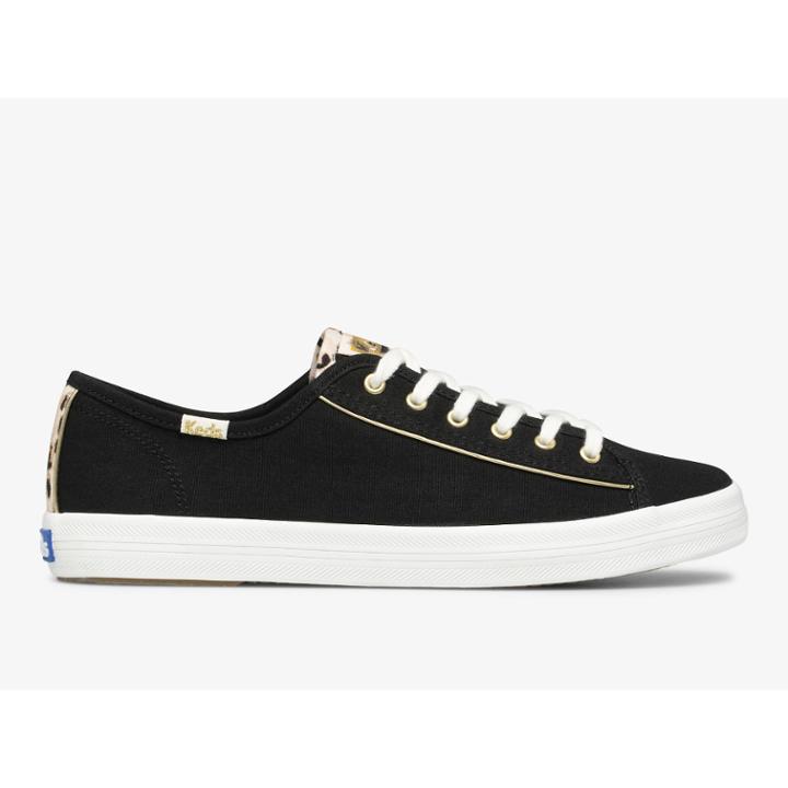 Keds Kickstart Leopard Pop Canvas Black, Size 9m Women Inchess Shoes